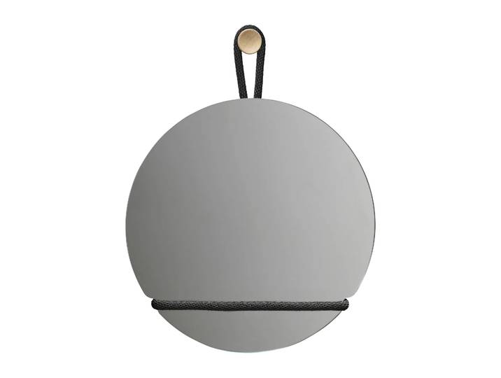 Design House Stockholm Lasso Spiegel rund Klar-schwarz