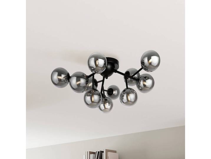 Maytoni Deckenlampe Dallas, dimmbar, schwarz, für Wohn- / Esszimmer, Glas, Modern, Deckenlampe