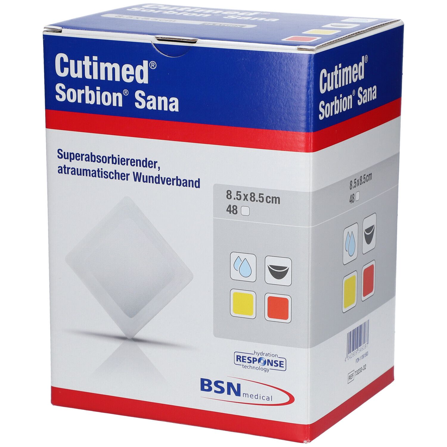 Cutimed Sorbion Sana Wundauflage 8,5x8,5 cm 48 St Pflaster