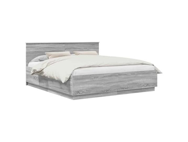 vidaXL Bettrahmen Graues Sonoma 200 x 200 cm Holzwerkstoff