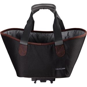 Racktime Gepäckträgertasche Agnetha, schwarz, 15 Liter, Einkaufstasche, wasserabweisend, reflektierend