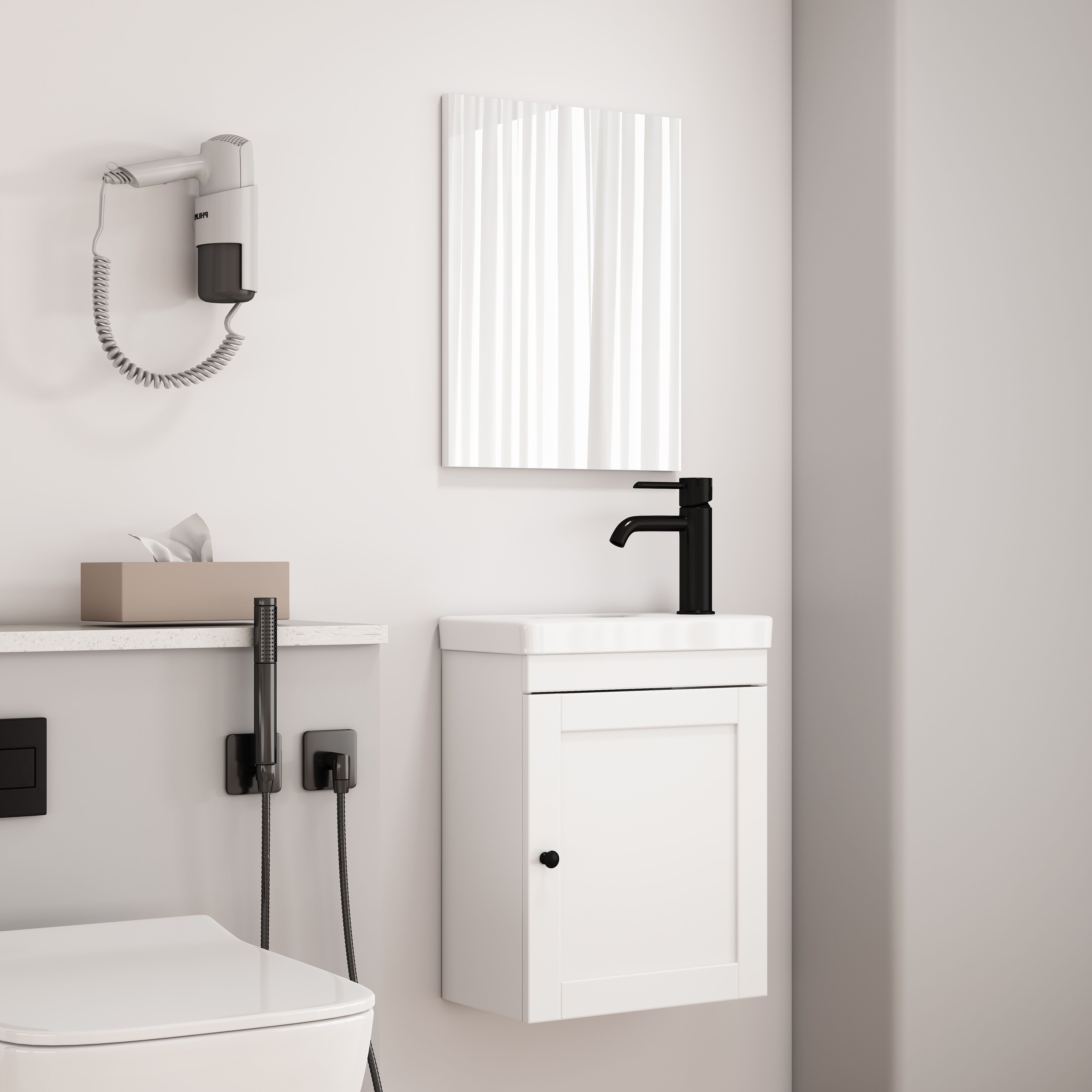 Badezimmer-Set WELLTIME "Antwerpen", weiss (weiß), Kastenmöbel-Sets, Badezimmer-Set weiß Einheitsgröße