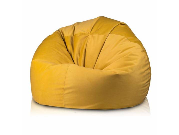 Pouf Fauteuil Sac Déhoussable Microfibre Anti-Taches Rembourré Intérieur Extérieur Jaune A28 M
