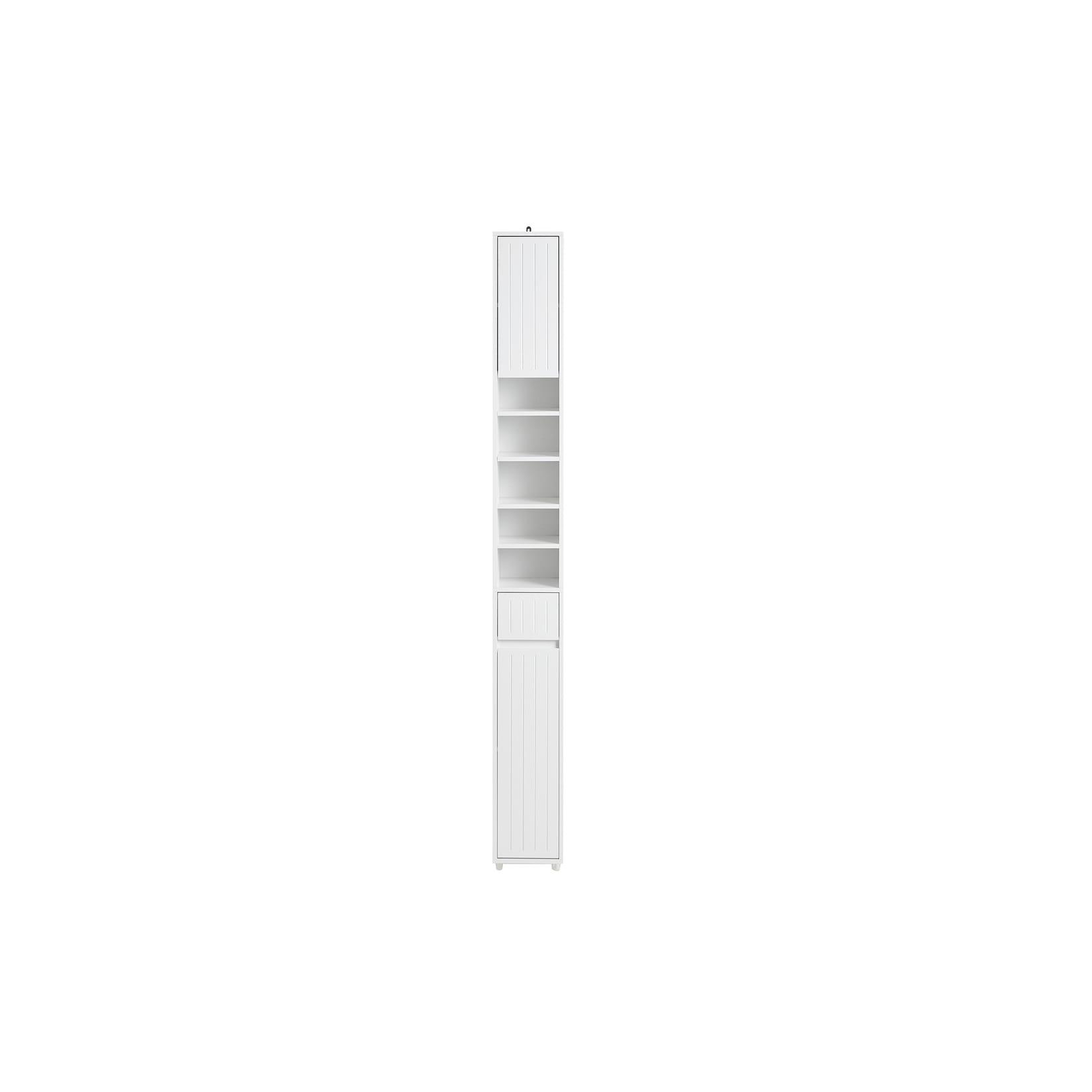 SoBuy Badezimmer-Hochschrank mit 1 Schublade Weiß 20x20x180cm Minimalistisch