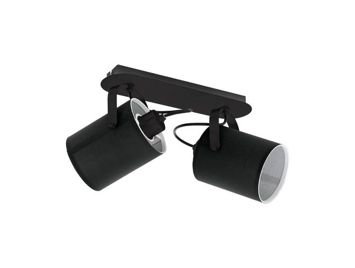 Eglo Strahler, Schwarz, Weiss, Metall, Textil, rund, 9x9x34 cm, Lampen & Leuchten, Innenbeleuchtung, Spots & Strahler, Deckenspots