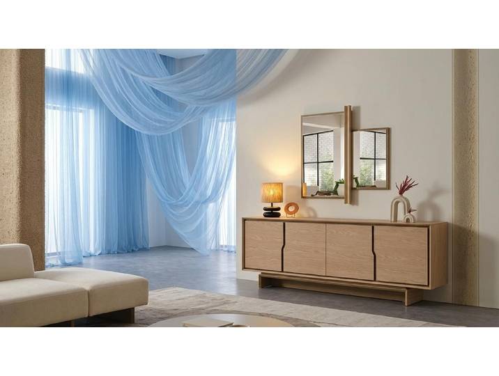 Xlmoebel Sideboard Konsole Spiegel Stil modern beige bequem praktisch Wohnzimmer