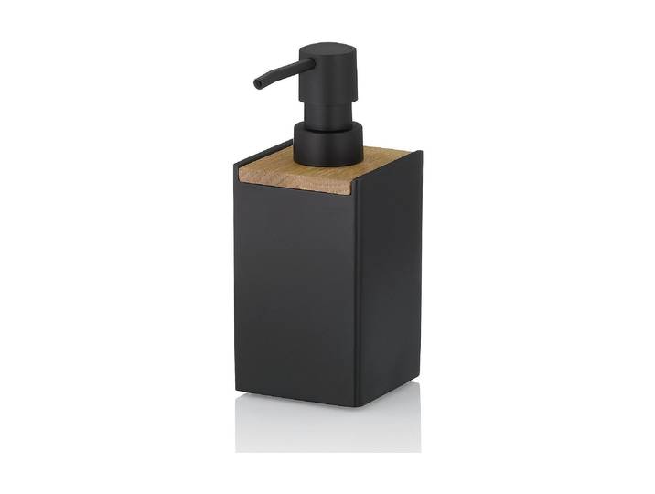 Seifenspender KELA Cube 300 ml , schwarz, B:7cm H:17,5cm T:7cm, Dosierspender, Seifenspender