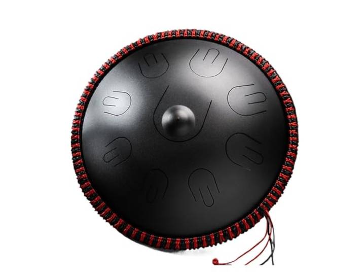 Hluru Hand Pan Drums for Adults Hluru 14 Inch 9 Note Steel Tongue Drum D Moll Professional Percussion Instrument Handpan Drum for Yoga Meditation Beginner(Black)