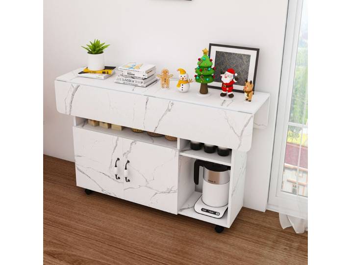 Table pliante de salon conception polyvalente adaptée à de nombreux contextes 110 x 70 x 80 cm-blanc