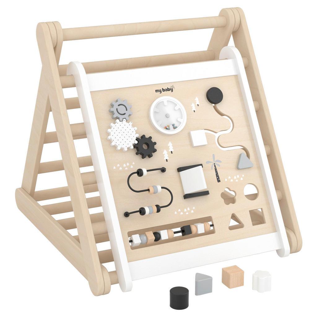 My Baby Lou Motorikspiel , Naturfarben, Schwarz, Weiss , Holz, Kunststoff , Buche , Sperrholz , 62.2x54.7x52.2 cm , Fsc, EN 71 , transportierbar , Spielzeug, Holzspielzeug