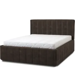Letti Moderni Polsterbett Calma Grande 180x200 in Plüsch Chocolate