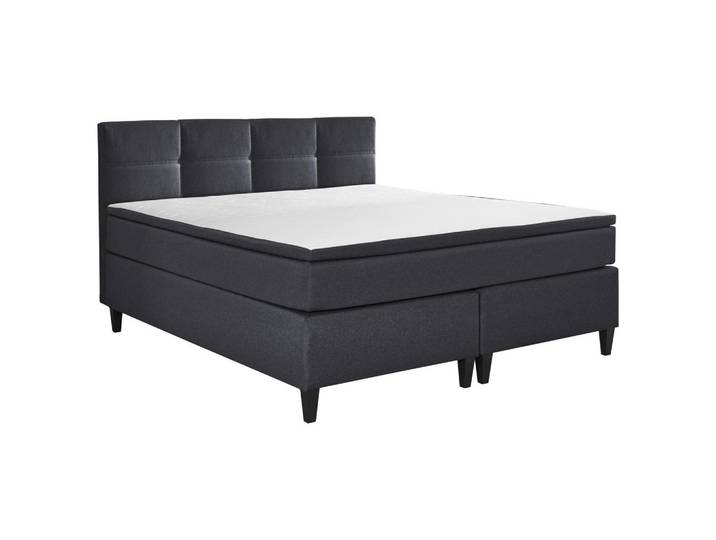 Boxxx Boxspringbett, Grau, Kunststoff, H3, 7-Zonen, 180x200 cm, Topper durchgehend, Partnermatratze mit durchgehendem Bezug, Schlafzimmer, Bett, Doppelbetten
