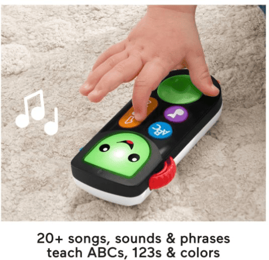 Fisher Price Laugh and Learn Stream and Learn Remote - Interactive Learning Toy for Babies - ABCs and 123s, Baby-Safe Materials, Compact Size