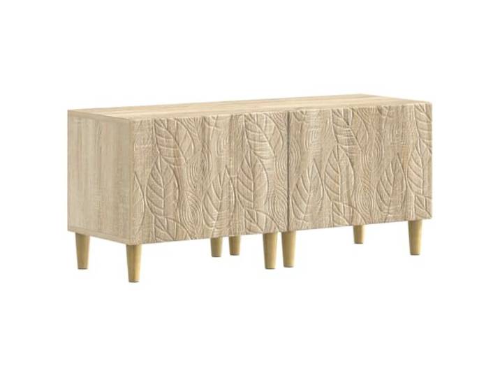 PUGYNBK TV-Schrank, Sonoma-Eiche, technisches Holz Wendbare Türen, schlankes Design, geräumige Aufbewahrung, feuchtigkeitsbeständig