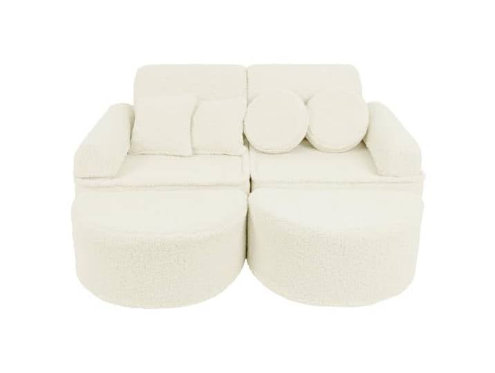 MEOWBABY Kindersofa – Spielsofa für Kinder – Weiche Klappsofa mit Schlaffunktion – Kuschelecke für Kinderzimmer, Cord, Ecru