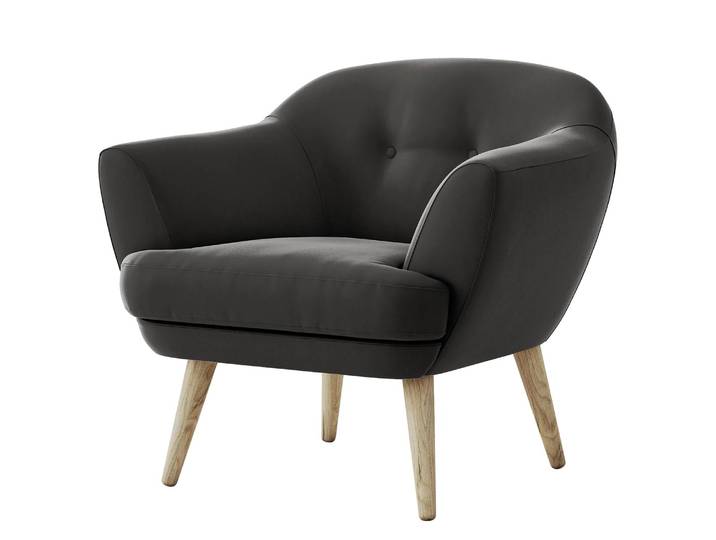 Fauteuil Dosrius Gris Velours Ravi 84 x 78 x 88cm