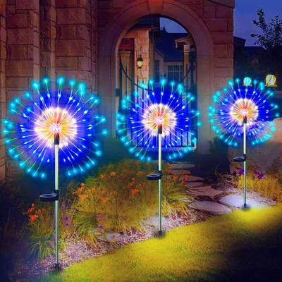 Inspired Finds LED Solar Firework Stake Lights Outdoor Garden Landscape Decoration warm 200led