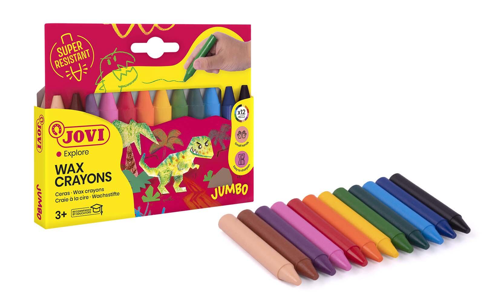 JOVI Wachsmalstifte Wax Crayons Jumbo, 12 Stifte 980/12