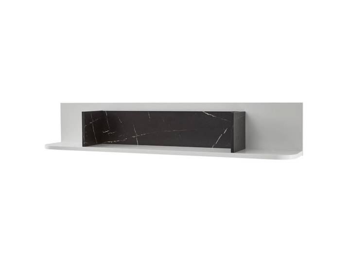 Xora Wandboard, Weiß, Dunkelgrau, Marmoroptik, 150x27x23.4 cm, Küchen, Küchenmöbel, Küchenregale