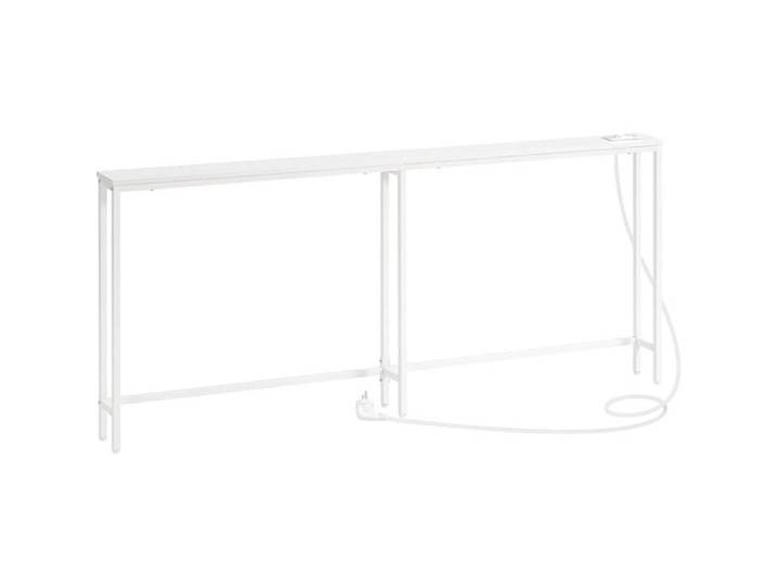 HOOBRO Console Meuble avec multiprise Table Console Bout de Canapé étroit Console derrière Le canapé Blanc