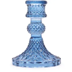 Set of 2 Vintage Dinner Candle Holder - Royal Blue