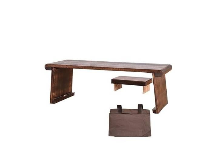 YCCHAH Wohnzimmermöbel Holzbodentisch mit chinesischen antiken Möbeln, Stuhl, asiatisches Gästezimmer, östliche traditionelle Tee-Beistelltische, Wohnzimmer (Tischbanktasche)