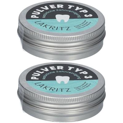 Zahnputzpulver Typ 3 - Kreide, Salz, Lakritzpulverextrakt – für Lakritzfans x2 2x25 g Pulver