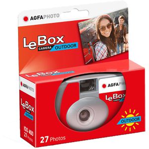 AgfaPhoto LeBox Outdoor Einwegkamera, 27 Farbaufnahmen, ISO 400 für mittlere Lichtempfindlichkeit