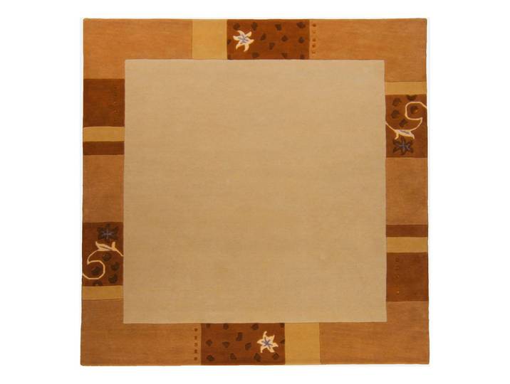 Tapis en laine Ganges Doré/Miel 200 x 200cm Tissu mélangé