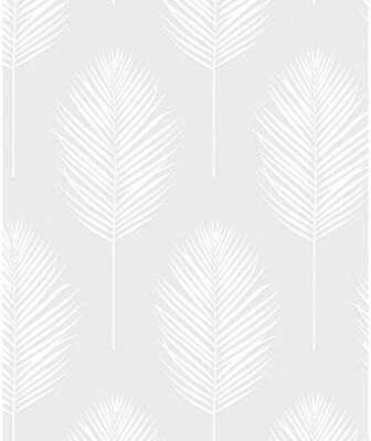 Seabrook Designs Off-White Palm Leaf Paintable Unpasted Wallpaper - 20.9 in. W x 33 ft. L