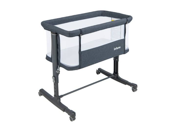 COSTWAY Beistellbett, 3 in 1 Babybett, Babywiege, 5-stufig höhenverstellbar