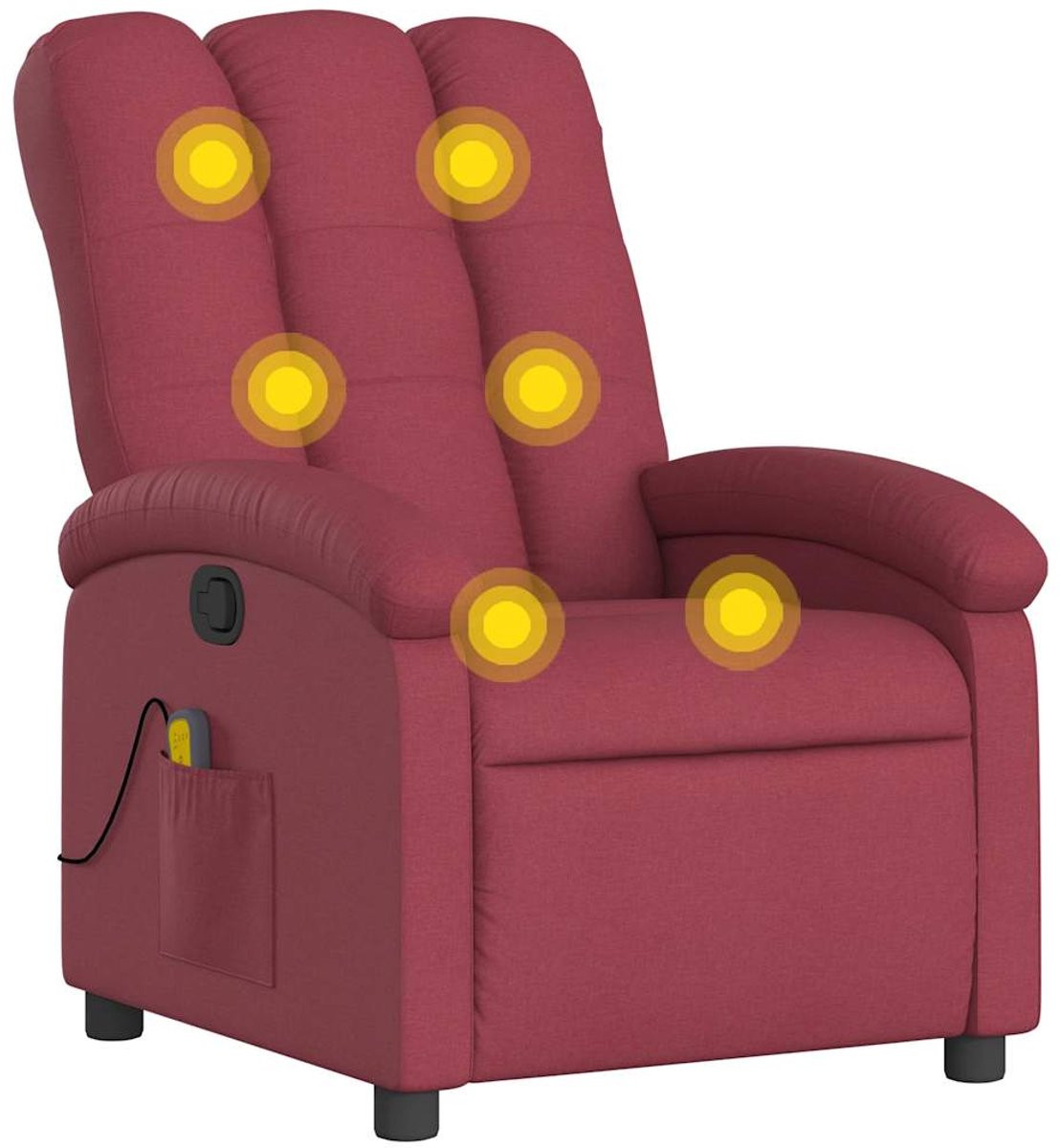 vidaXL Massagestoel voor volwassenen - verstelbare relax fauteuil - wijnrood