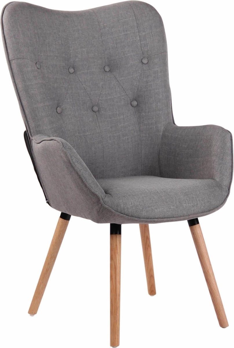 CLP Ashford Lounger Chesterfield Loungebank - Grijs natura stof