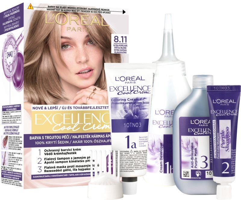 L’Oréal Paris Excellence Cool Creme coloration cheveux teinte 8.11 Ultra Ash Light Blond 1 pcs
