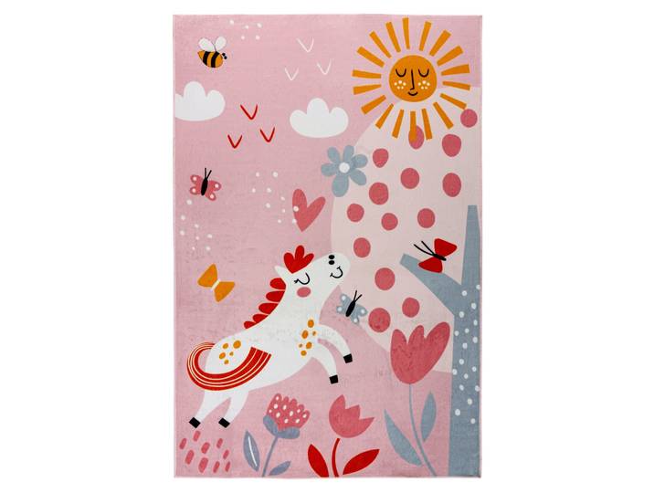 Kinderteppich KAYOOM Wonder 126 , rosa, B:115cm H:8mm L:160cm, Polyester, Teppiche, Kinderteppich, Kurzflor, Vegan, Fussbodenheizungsgeeignet