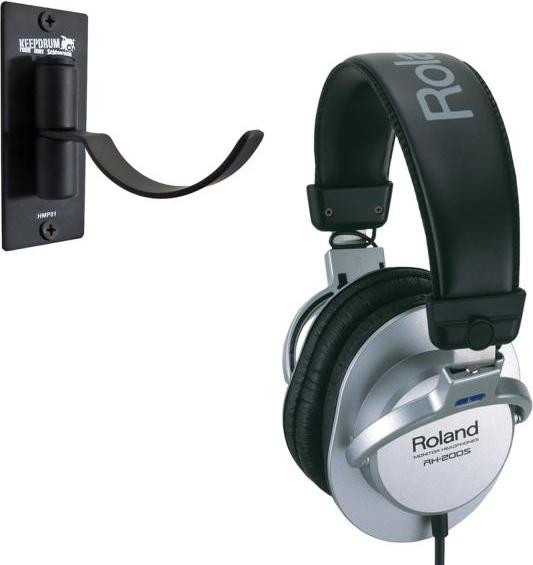 Roland RH-200S hoofdtelefoon zilver met wandhouder