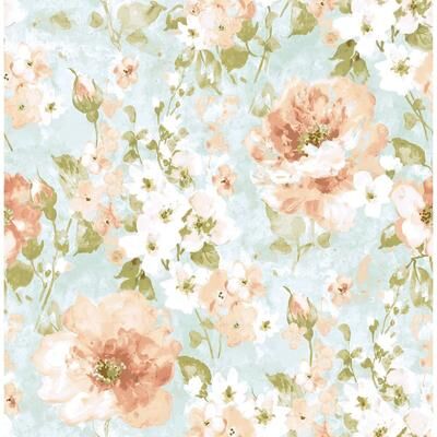 Seabrook Designs Malen Floral Bunches Unpasted Wallpaper