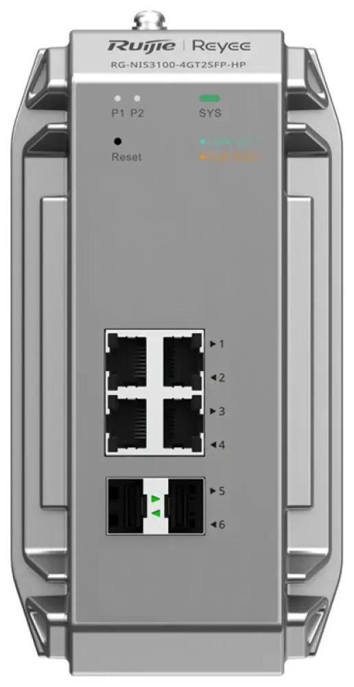 Reyee echter Industrie-Switch 4x Gbit 2x SFP bis 80°C - Switch - Switch - 1 Gbps