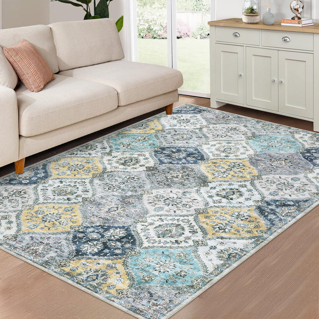 Marlow Home Co. Machine Tufted Area Rug Yellow Rectangle 200 x 290 cm
