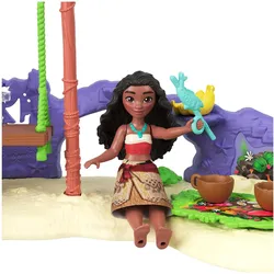 Disney Princess Disney Vaiana 2 Spielzeuge, Vaianas Inselabenteuer-Spielset mit 2 kleinen Puppen, 2 Freunden und 8 Z