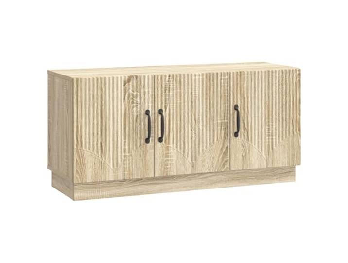 LMTYOENFG TV-Schrank Sonoma-Eiche 99x34,5x47 cm Lowboard Fernsehtisch Kompakter Medienschrank mit Kabeldurchführung und 3 Schwenktüren für ordentliche Ordnung im Wohnzimmer oder Schlafzimmer.