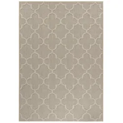 Balkonteppich Nordisch Wetterfest Waschbar Strapazierfähig Terrasse Garten Schadstoffgeprüft Beige 140x200 cm – CORTINA von Kadima Design