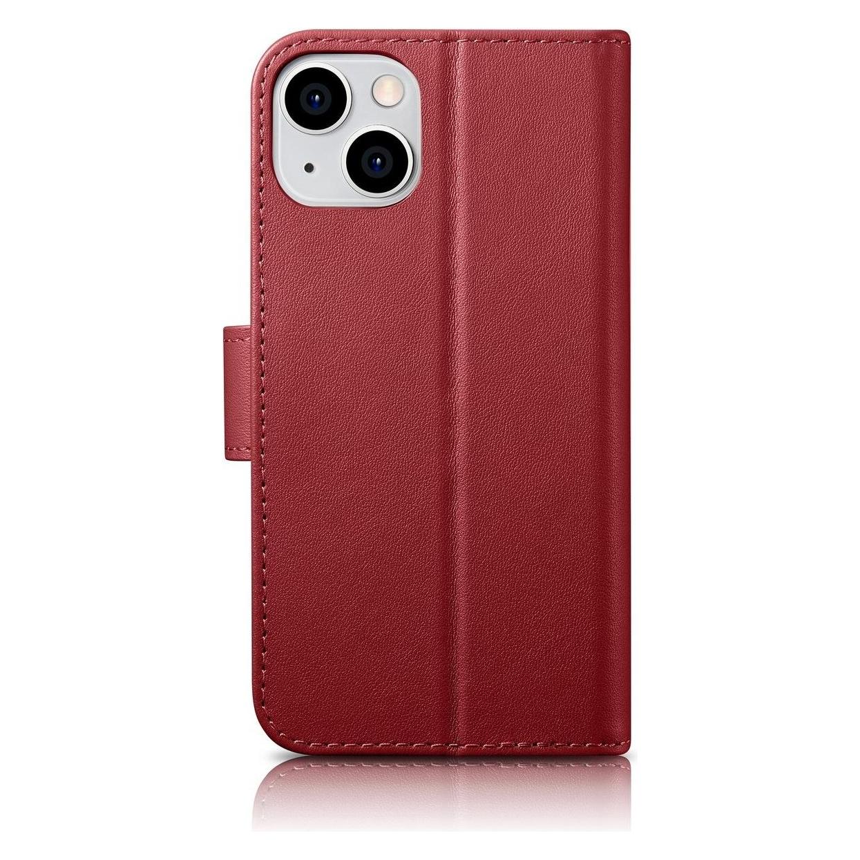 iCarer Wallet Case 2 in1 Cover iPhone 14 Plus Anti-RFID Leder Flip Cover Rot (WMI14220727-RD) (Apple iPhone 14 Plus) (WMI14220727-RD)