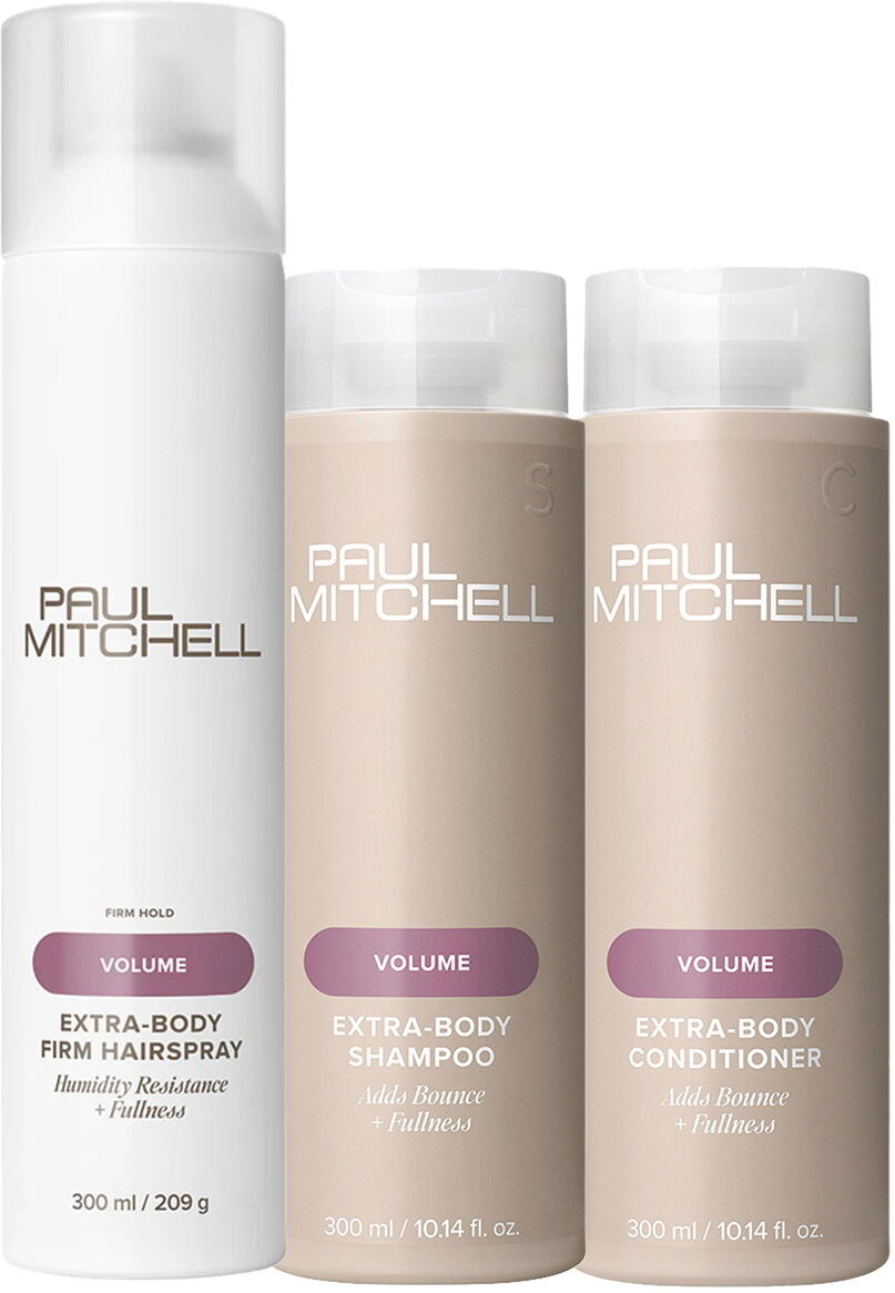 900ml Paul Mitchell Extra-Body Care Set (Shampoo 300ml + Conditioner 300ml + Spray 300ml)