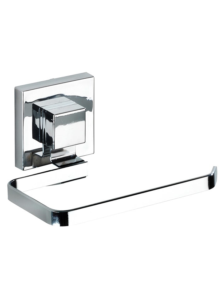 Wenko Toilettenpapierhalter "Vacuum-Loc Quadro" in Silber - (B)14 x (H)6 cm - onesize
