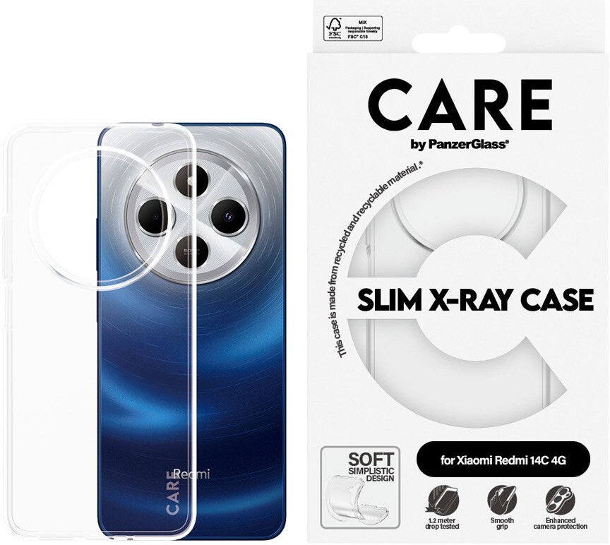 Xiaomi Redmi 14C - CARE by PanzerGlass FASHION X-Ray Soft Basic Cover - Gennemsigtig
