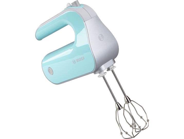 BOSCH Handmixer Styline MFQ40302, Edelst. Rührbesen/Knethaken, 5 Stufen, türkis , grün (hellmint, silberfarben), B:20cm H:14,2cm T:7,5cm, Mixer, Turbostufe, leichtes Gehäuse, Made in Europe, Handmixer