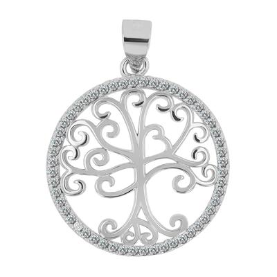 Amulett AKZENT "Kadidja" aus 925 Sterlingsilber, rhodiniert, langlebig", silber (silberfarbig), Schmuckanhänger, Damen, Silber 925 (Sterlingsilber), Amulett