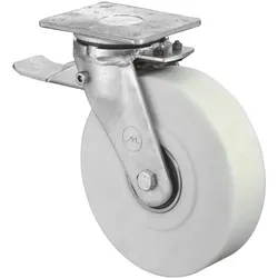 BS Rollen, Möbelrollen, Lenkrolle, RR120.B16,mit Feststeller,mit Platte,Ø 150,B 80mm,3.000kg,PA gegossen