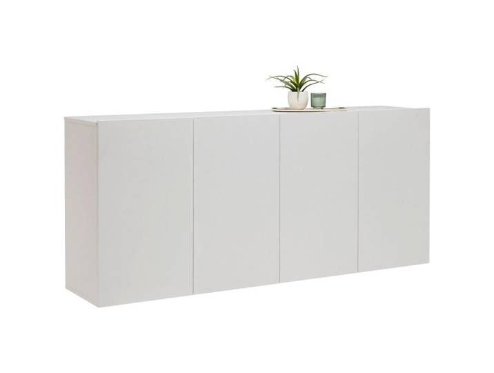 Hom`in Sideboard, Weiß, 6 Fächer, 180x80x42 cm, hängend, Wohnzimmer, Kommoden & Sideboards, Sideboards